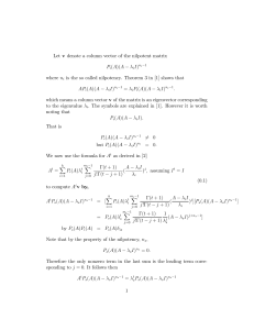 Let v denote a column vector of the nilpotent matrix Pi(A)(A − λ iI)ni