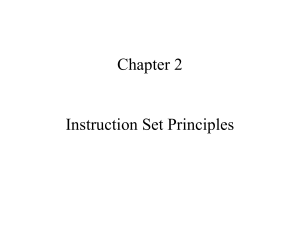 Instruction Set Principles
