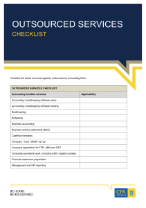 Outsourced services checklist