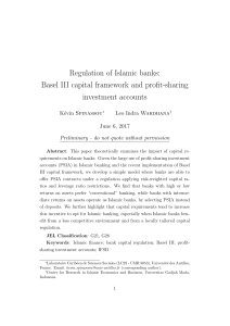 Regulation of Islamic banks: Basel III capital framework and profit