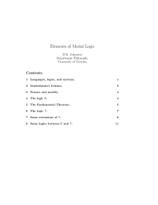 Elements of Modal Logic - University of Victoria