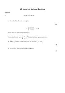 4) C3 Numerical Methods Questions