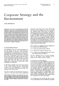 Corporate Strategy and the Environment