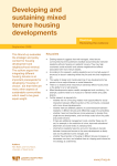 Developing and sustaining mixed tenure housing developments
