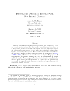 Di erence-in-Di erences Inference with Few Treated Clusters ∗