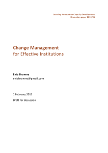 Change Management for Effective Institutions