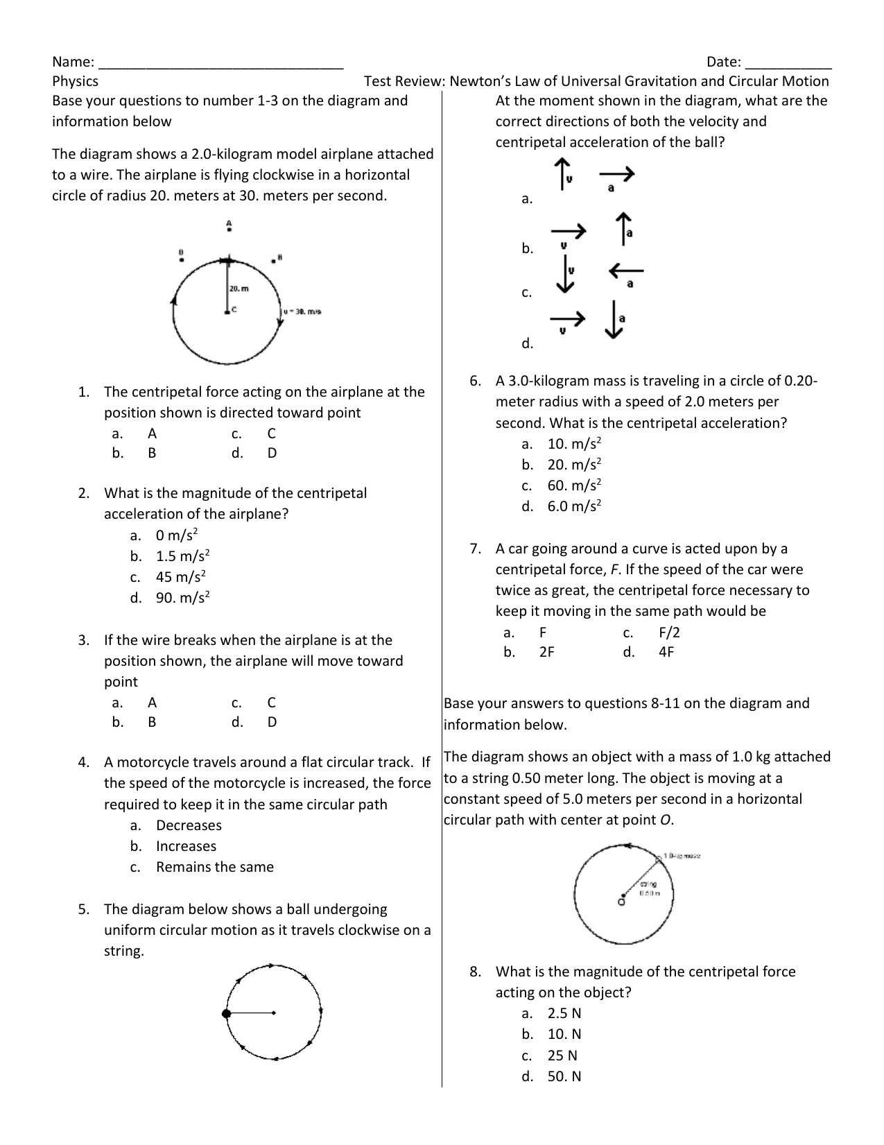 Force And Motion Worksheet Answers