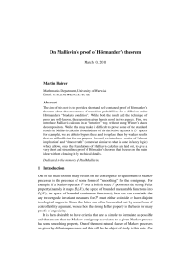 On Malliavin`s proof of Hörmander`s theorem