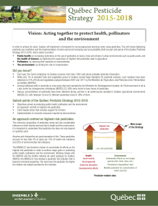 Québec Pesticide Strategy 2015-2018
