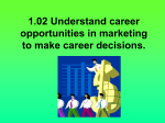 1.02 Understand career opportunities in marketing to make career