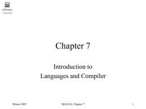 Languages and Compiler