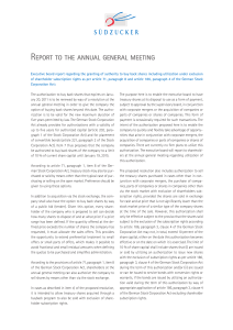 REPORT TO THE ANNUAL GENERAL MEETING