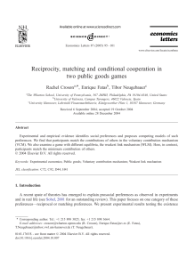 Conditional cooperation in two public goods games