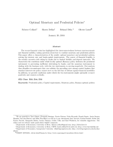 Optimal Monetary and Prudential Policies