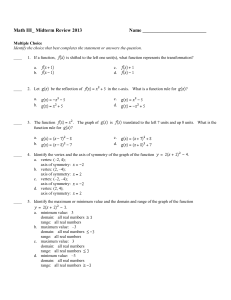 Math III_ Midterm Review 2013 Answer Section