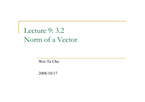 Lecture 9: 3.2 Norm of a Vector