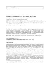 Optimal Investment with Derivative Securities