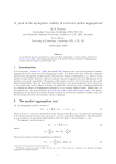 A proof of the asymptotic validity of a test for perfect aggregation