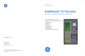 EntelliGuard TU Trip Units Installation, Operation, and Maintenance
