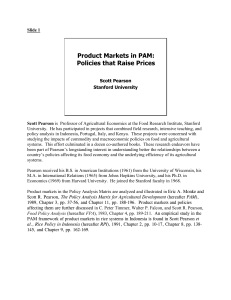 Product Markets in PAM: Policies that Raise Prices