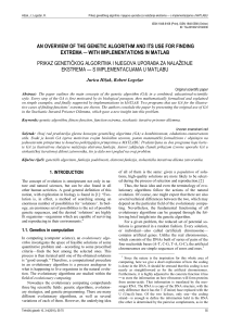 an overview of the genetic algorithm and its use for finding extrema