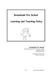 Greenbank Pre School Learning and Teaching Policy