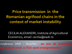Analiza transmisiei pre*urilor pe filierele agroalimentare din România