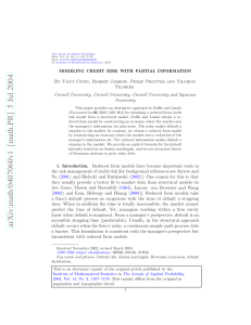 Modeling Credit Risk with Partial Information