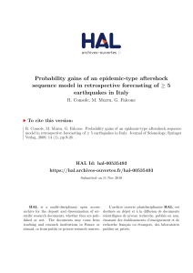 Probability gains of an epidemic-type aftershock sequence