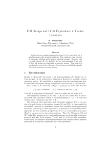 Full Groups and Orbit Equivalence in Cantor Dynamics
