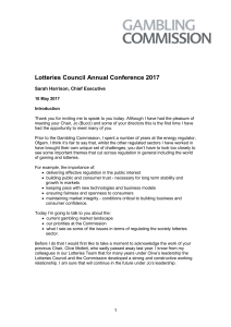 Lotteries Council Conference speech 2017