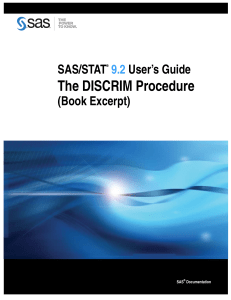 SAS/STAT 9.2 User`s Guide: The DISCRIM Procedure