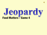 Food Jeopardy Game Four