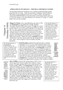 RESEARCH METHODS IN PSYCHOLOGY – OBSERVATIONS