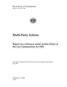 Multi-Party Actions - Scottish Law Commission