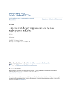 The extent of dietary supplements use by male rugby players in Kenya