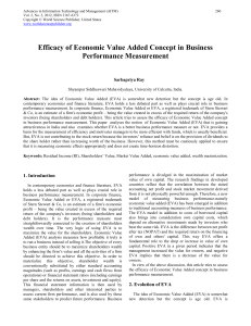 Efficacy of Economic Value Added Concept in Business