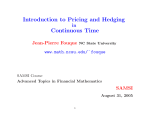 Introduction to Pricing and Hedging Continuous Time
