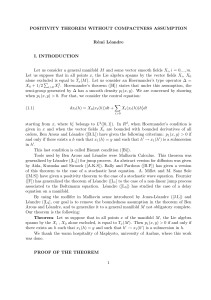 POSITIVITY THEOREM WITHOUT COMPACTNESS ASSUMPTION