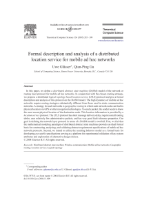 Formal description and analysis of a distributed