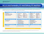 rcl`s sustainability materiality matrix