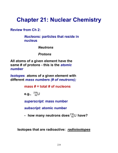 Chapter 21: Nuclear Chemistry