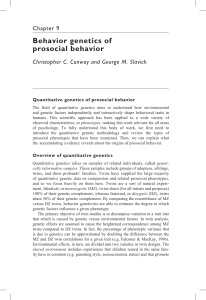 Behavior Genetics of Prosocial Behavior