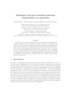 Matchgate and space-bounded quantum computations are equivalent