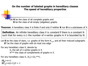 Hereditary classes of graphs