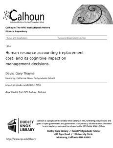 Human resource accounting (replacement cost) and its cognitive