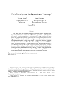 Debt Maturity and the Dynamics of Leverage