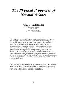 The Physical Properties of Normal A Stars