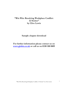 “Win Win: Resolving Workplace Conflict: 12 Stories” by Clive Lewis