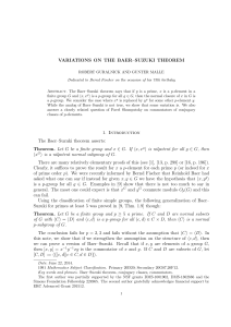 VARIATIONS ON THE BAER–SUZUKI THEOREM 1. Introduction